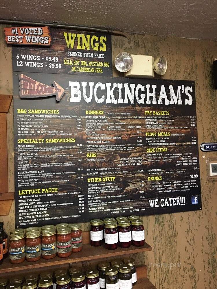 Buckingham's BBQ Store & Co - Springfield, MO menu_pic