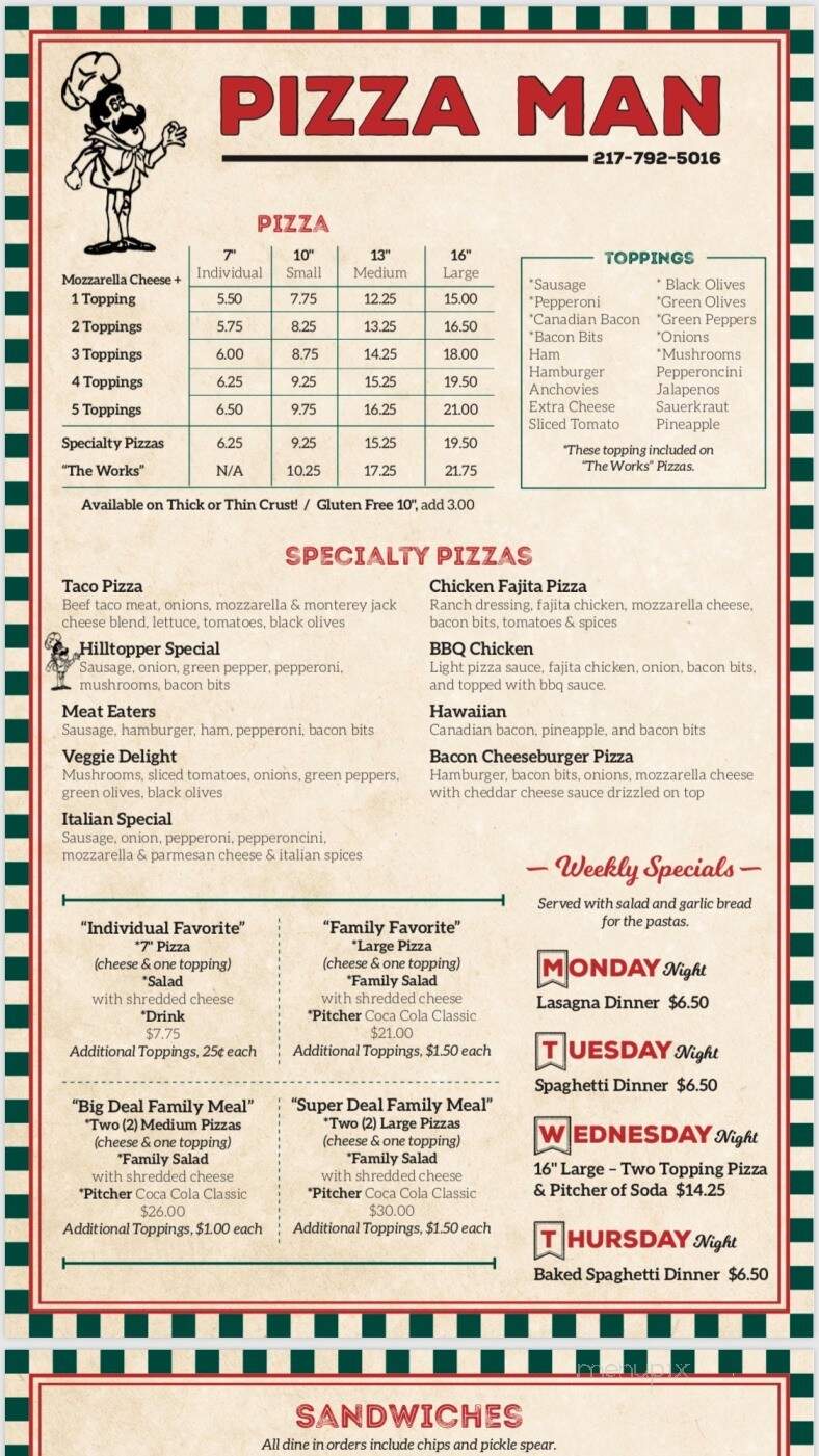 Pizzaman of Mt Pulaski - Mount Pulaski, IL menu_pic