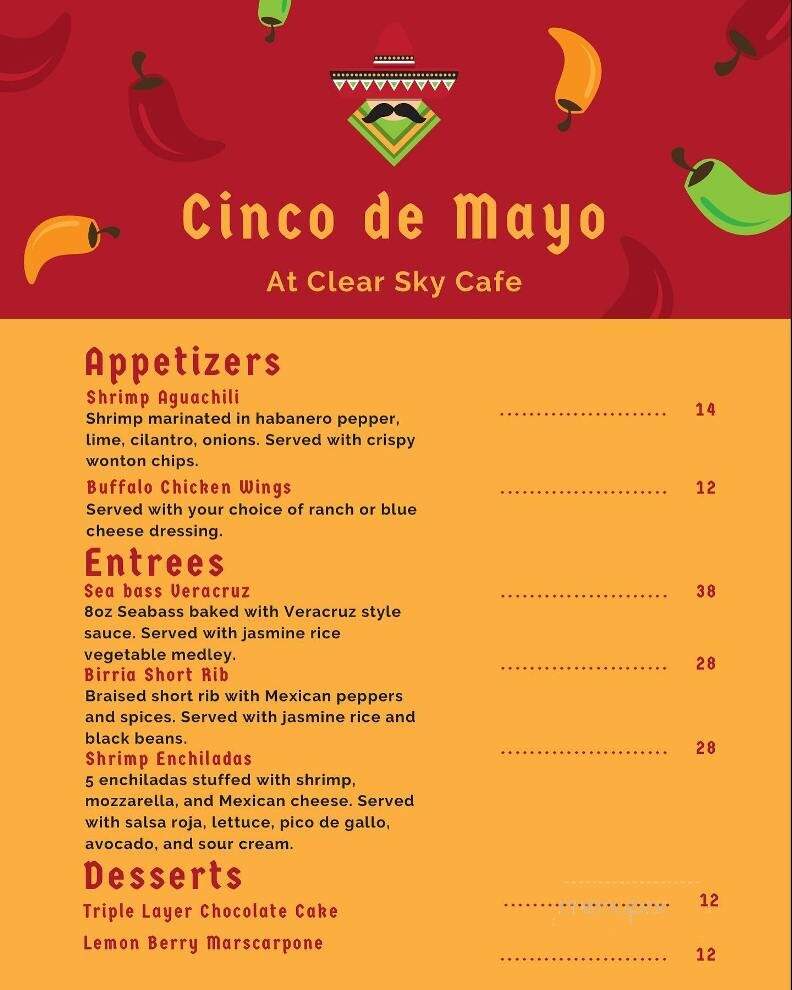 Clear Sky Cafe - Clearwater, FL menu_pic