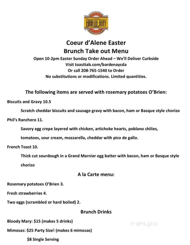 Bardenay - Coeur D'Alene, ID menu_pic