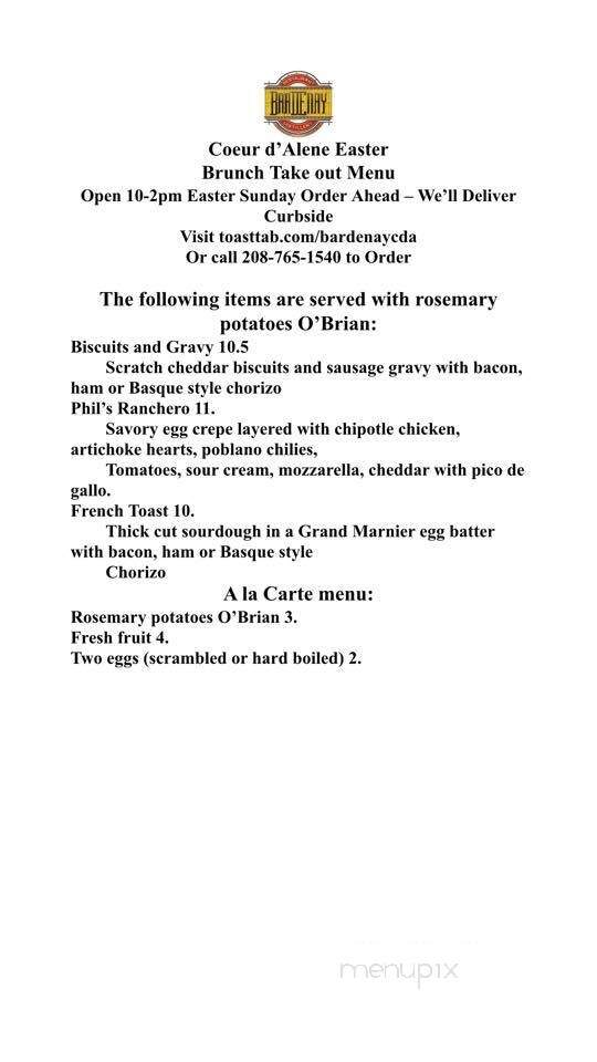 Bardenay - Coeur D'Alene, ID menu_pic