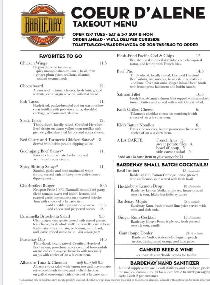 Bardenay - Coeur D'Alene, ID menu_pic