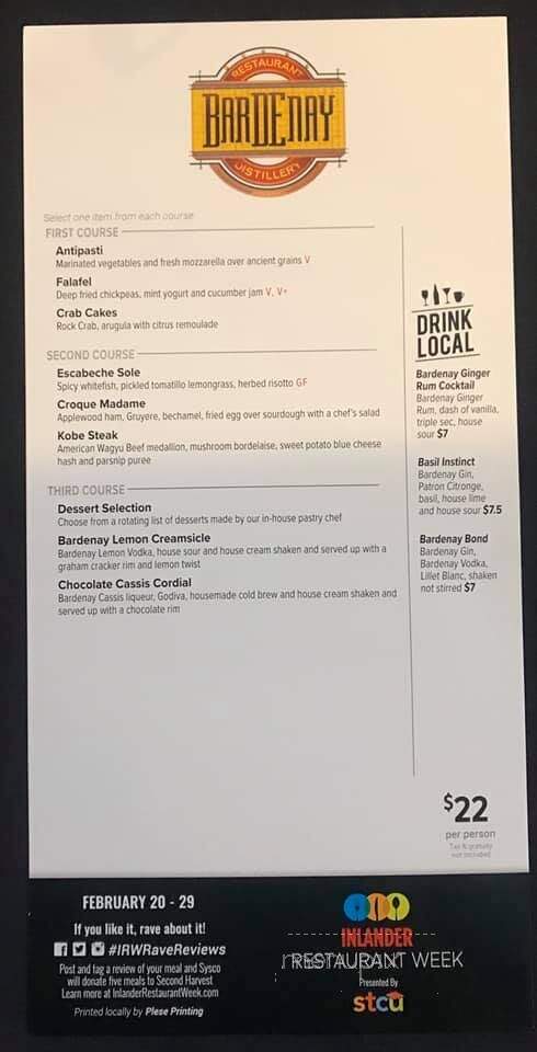 Bardenay - Coeur D'Alene, ID menu_pic