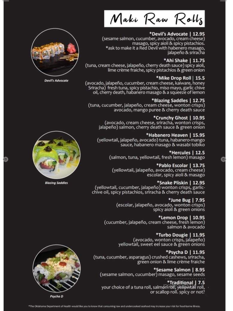 Full Moon Sushi and Bistro - Norman, OK menu_pic