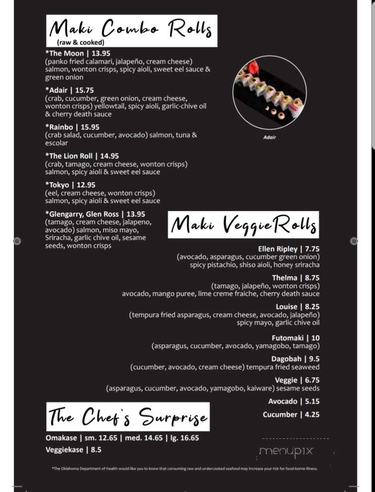 Full Moon Sushi and Bistro - Norman, OK menu_pic