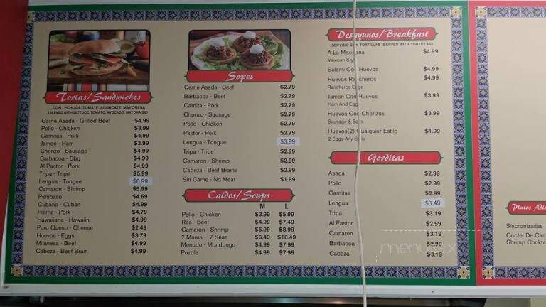 Tienda Jalisco - Orlando, FL menu_pic