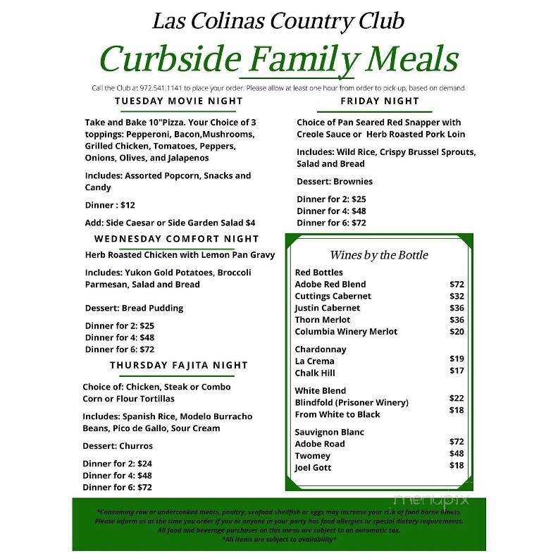 Las Colinas Country Club - Irving, TX menu_pic