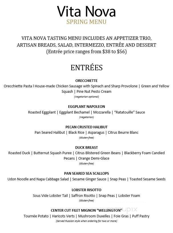 Vita Nova Restaurant - Newark, DE menu_pic