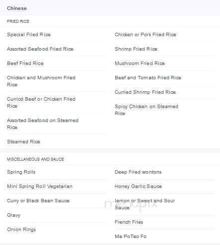 Sogood Restaurant - Prince George, BC menu_pic