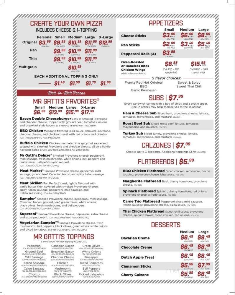 Mr Gatti's Pizza - Eunice, LA menu_pic