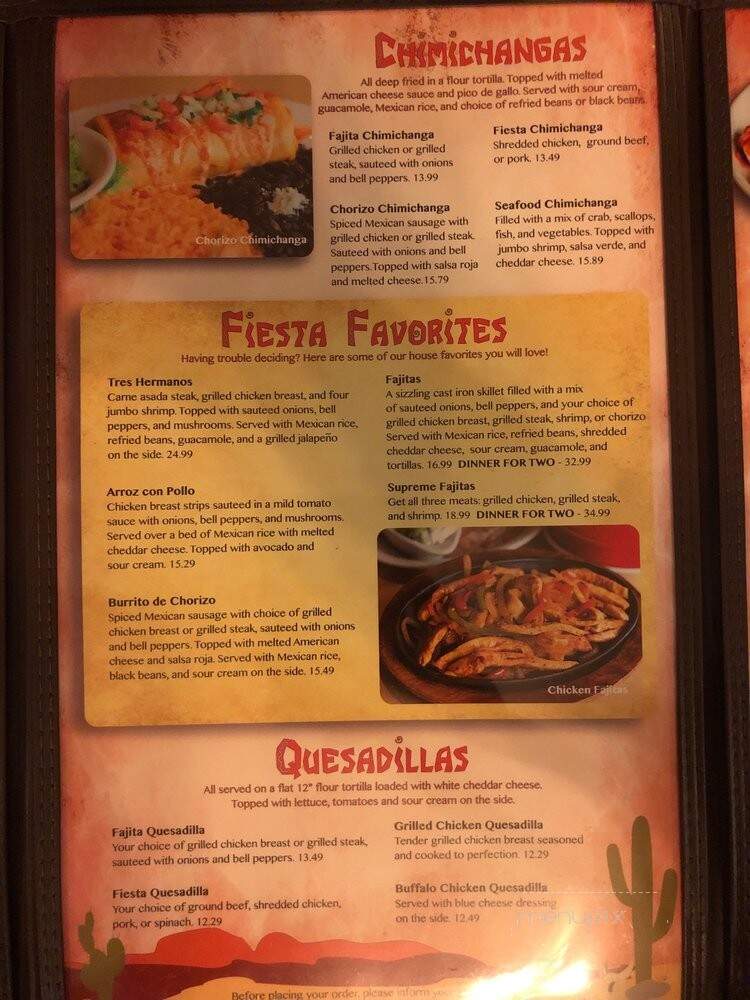 Fiesta Mexican Restaurant - Somerset, MA menu_pic
