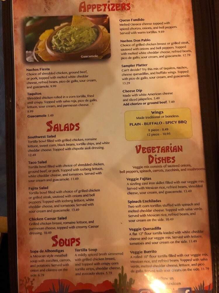 Fiesta Mexican Restaurant - Somerset, MA menu_pic