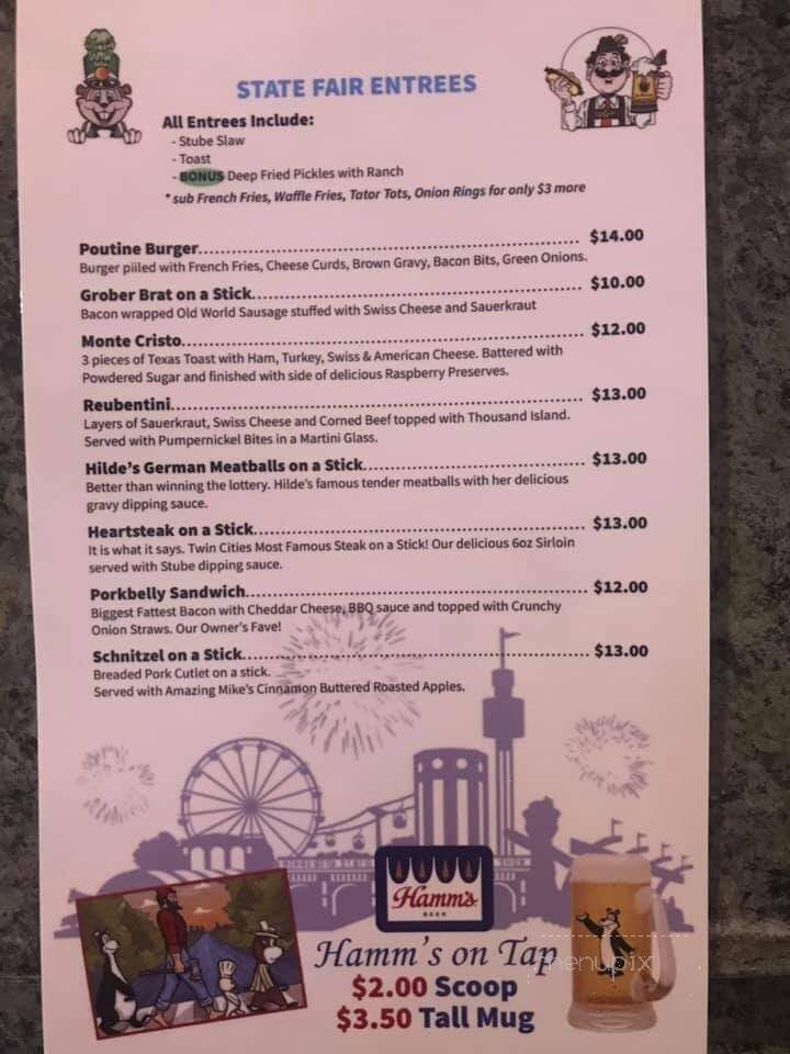 Bierstube - Hastings, MN menu_pic