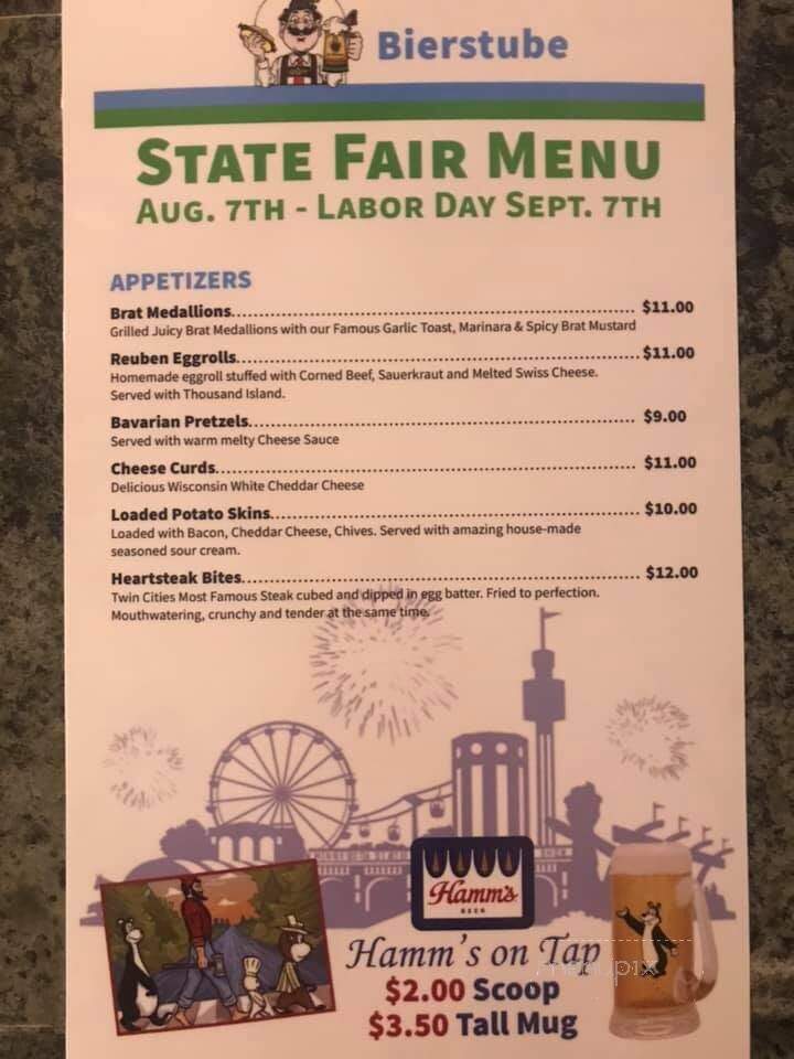 Bierstube - Hastings, MN menu_pic