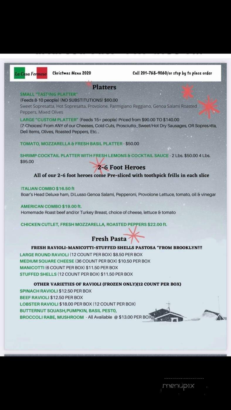 La Casa Formoso - Northvale, NJ menu_pic