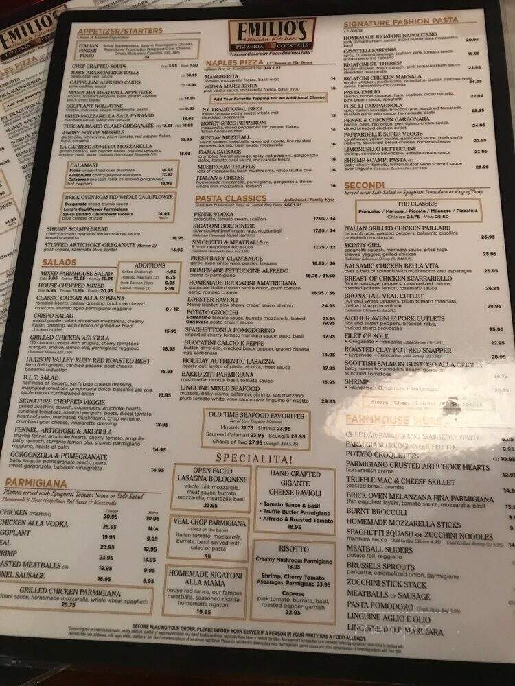 Emilio's Restaurant & Pizza - Commack, NY menu_pic