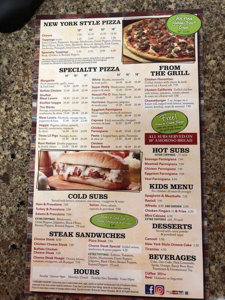 Italian Bistro - Summerville, SC menu_pic