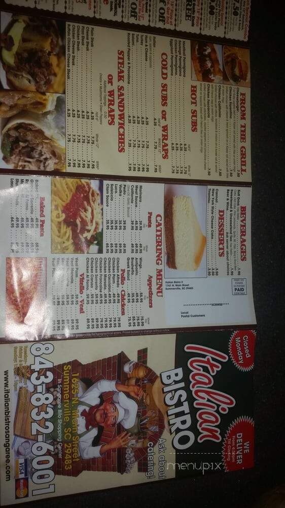 Italian Bistro - Summerville, SC menu_pic