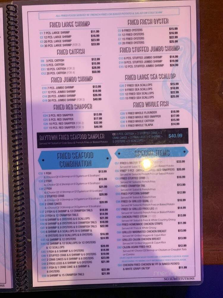 Baytown Seafood - Missouri City, TX menu_pic