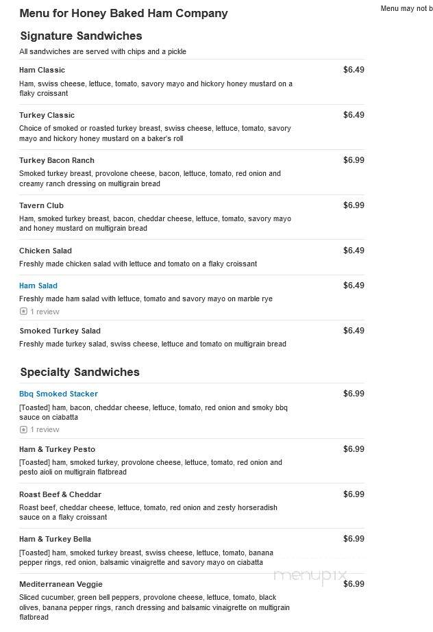 Honeybaked Ham Co - Newport News, VA menu_pic