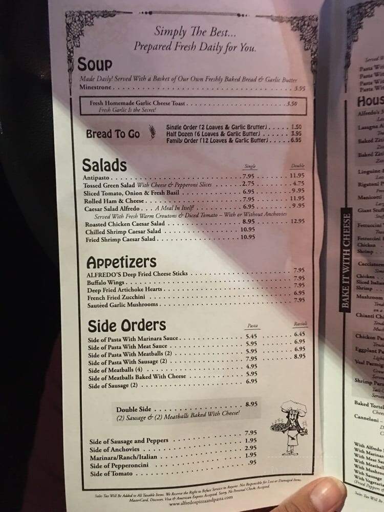 Alfredo's Pizza & Pasta - San Bernardino, CA menu_pic