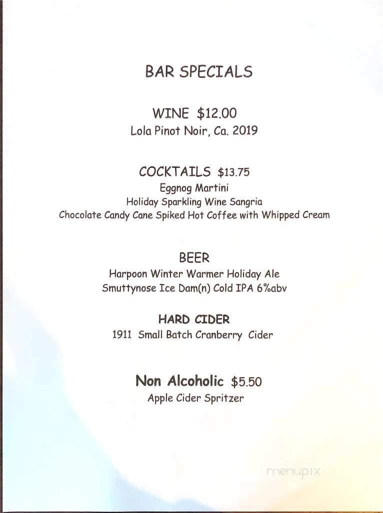 Olio Restaurant & Bar - Groton, CT menu_pic