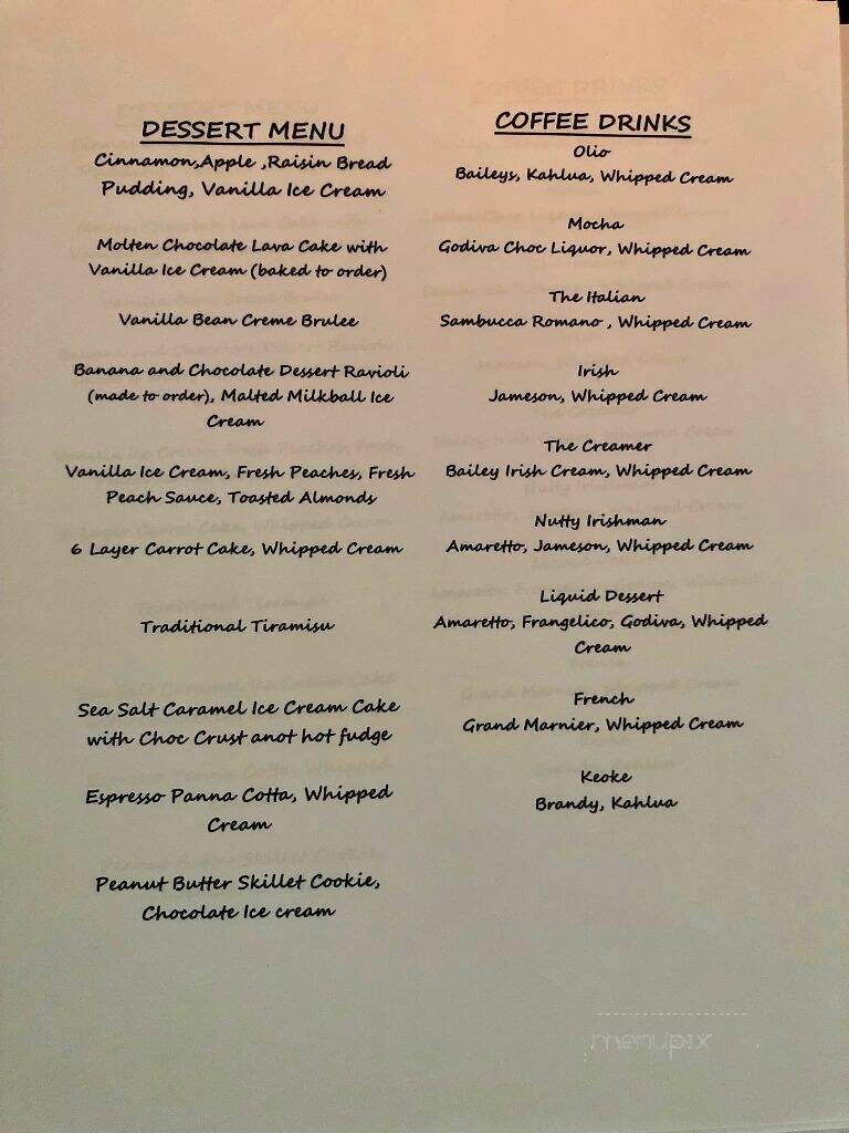 Olio Restaurant & Bar - Groton, CT menu_pic