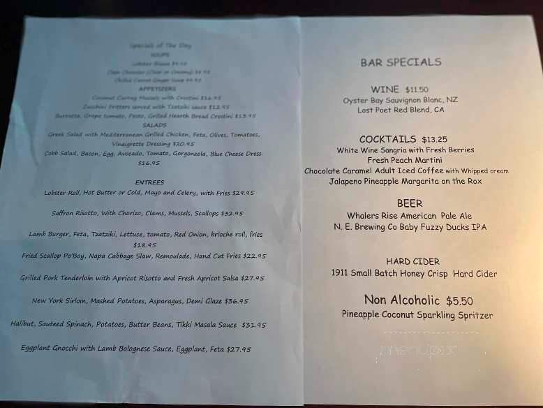 Olio Restaurant & Bar - Groton, CT menu_pic