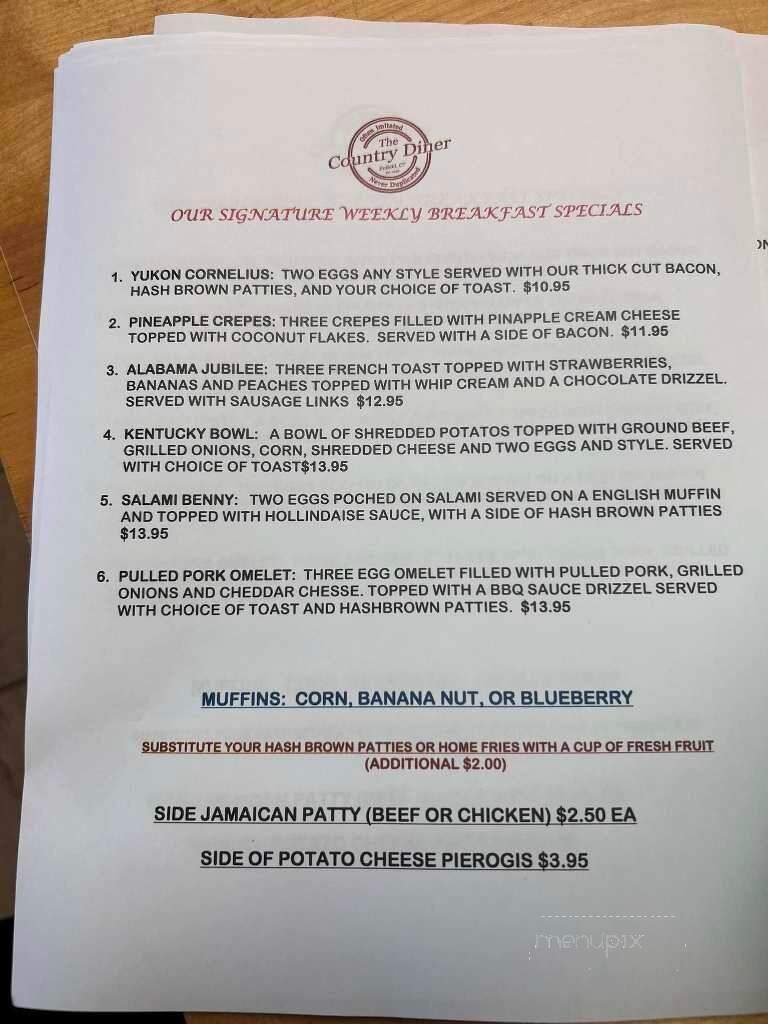 Country Diner - Enfield, CT menu_pic