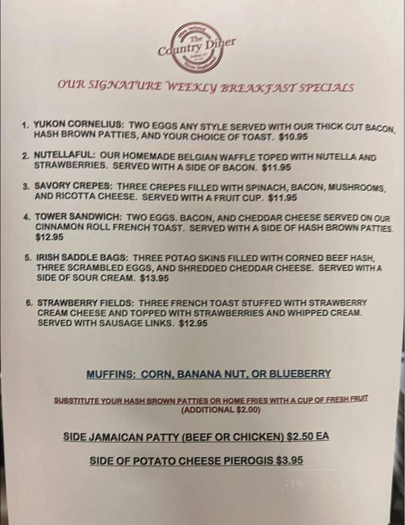 Country Diner - Enfield, CT menu_pic