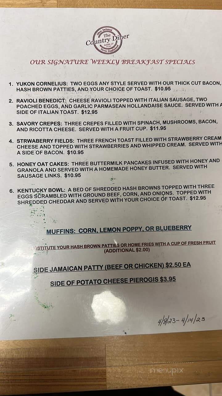 Country Diner - Enfield, CT menu_pic