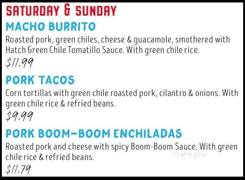 Chuy's - North Little Rock, AR menu_pic