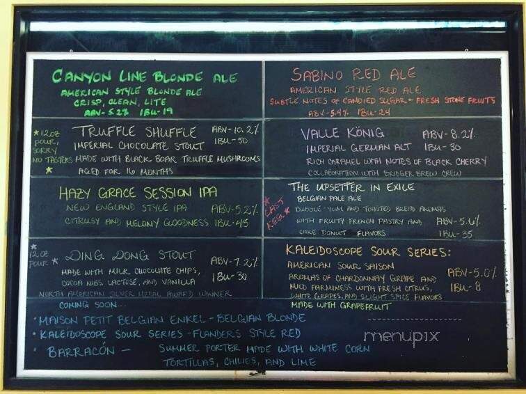 Bunkhouse Brewery - Bozeman, MT menu_pic