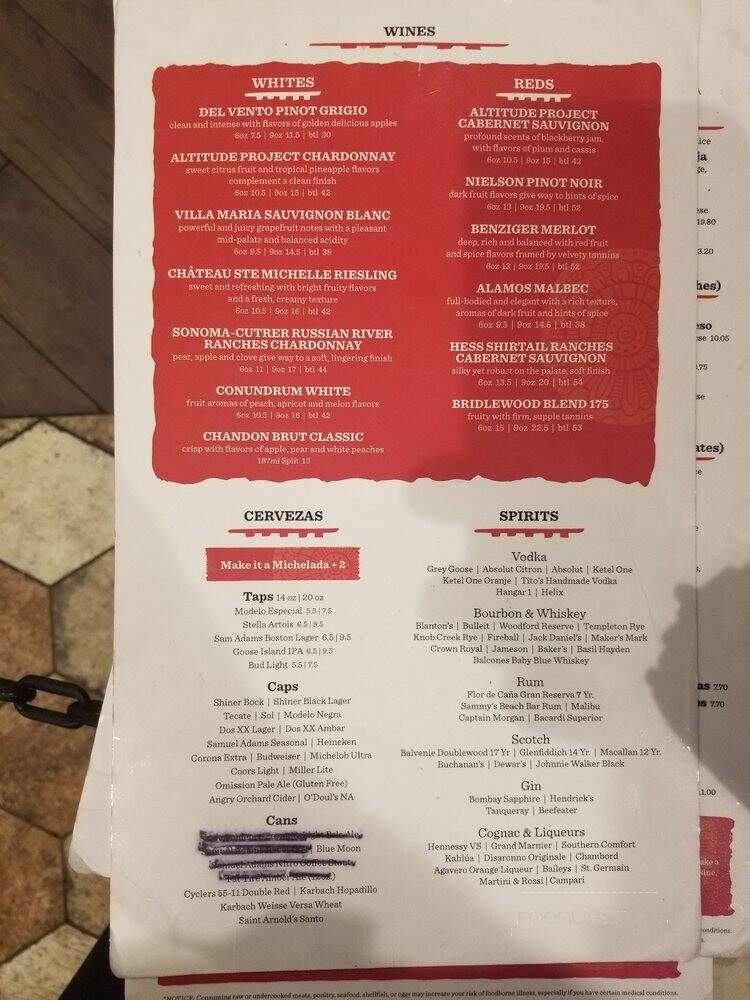 Hugo's Cocina - Houston, TX menu_pic