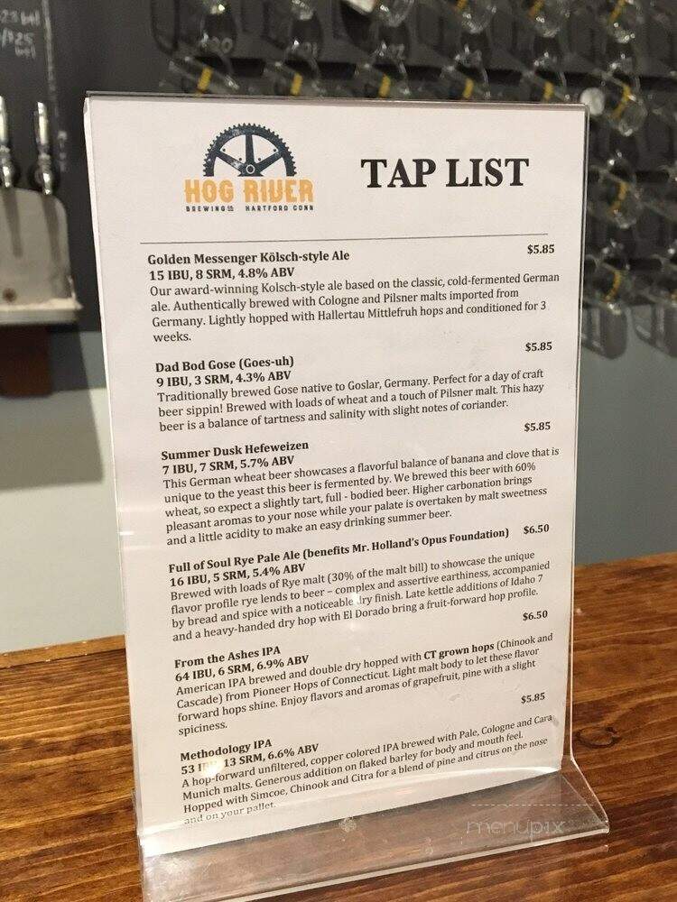 Hog River Brewing Co. - Hartford, CT menu_pic