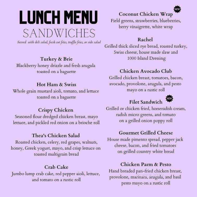 Thea - Mechanicsburg, PA menu_pic