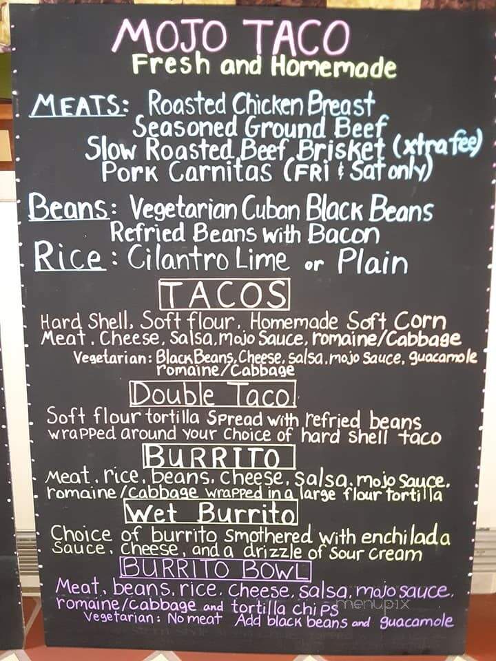 Mojo Taco - Duncannon, PA menu_pic
