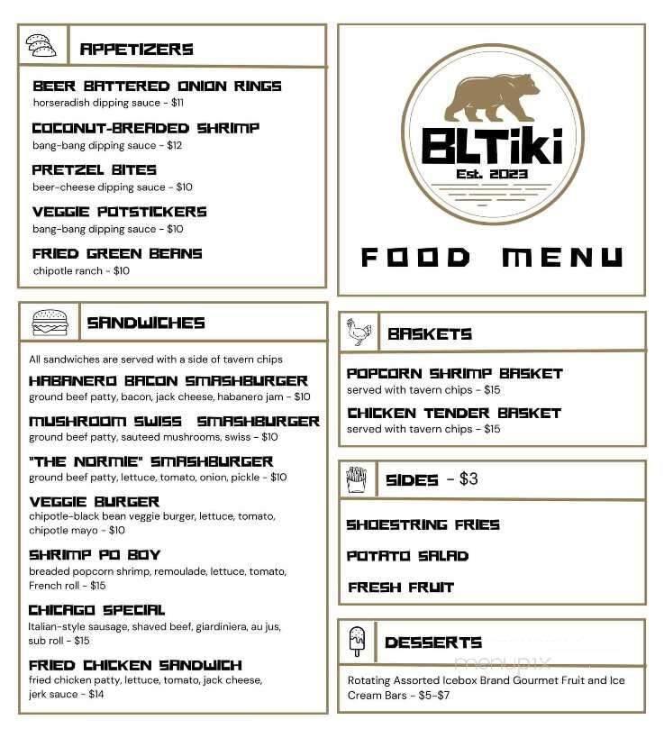 Thrasher's Bear Lake Tavern - North Muskegon, MI menu_pic