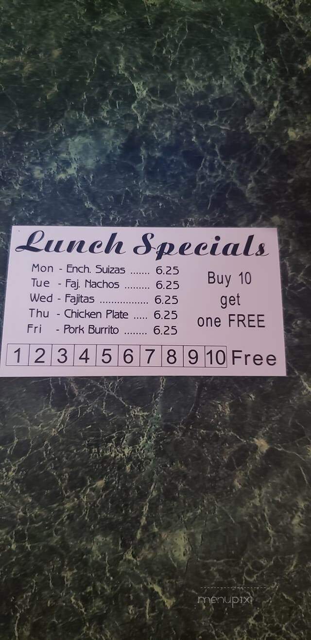 El Rancho - Smithville, TN menu_pic