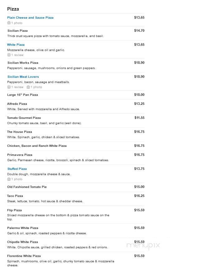 Camila's Pizzeria II - Bensalem, PA menu_pic
