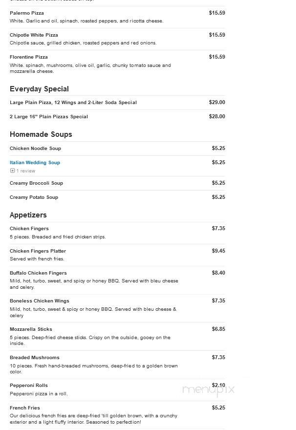 Camila's Pizzeria II - Bensalem, PA menu_pic