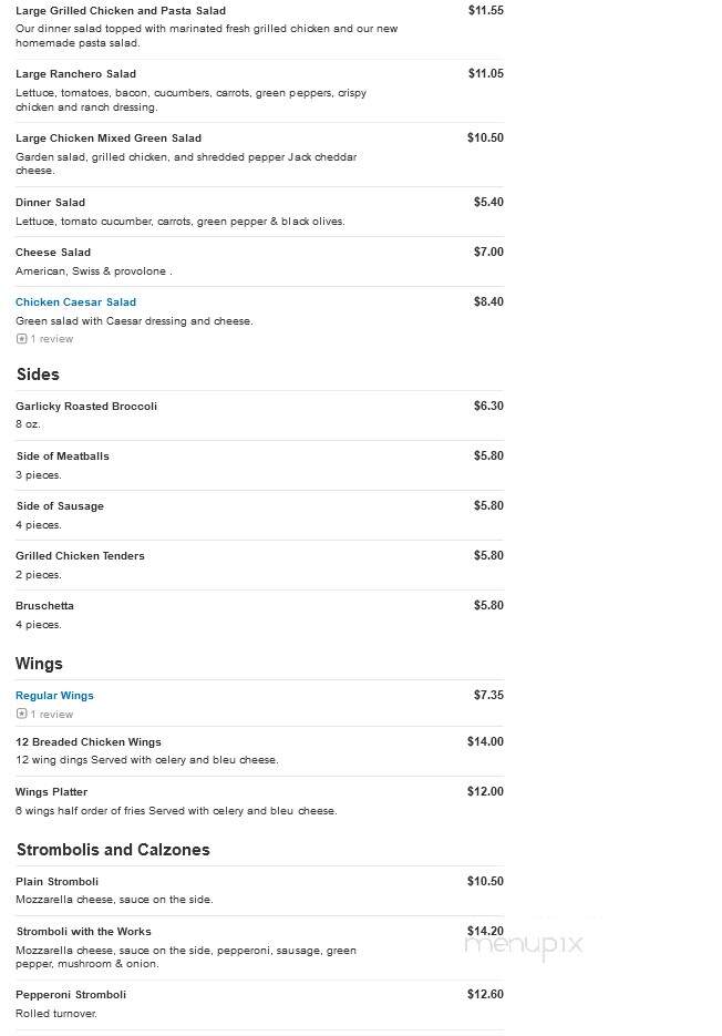 Camila's Pizzeria II - Bensalem, PA menu_pic