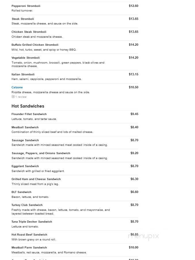 Camila's Pizzeria II - Bensalem, PA menu_pic