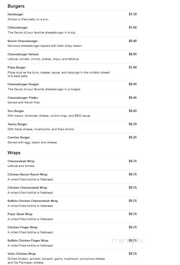 Camila's Pizzeria II - Bensalem, PA menu_pic