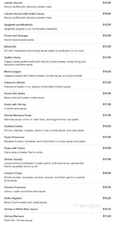 Camila's Pizzeria II - Bensalem, PA menu_pic