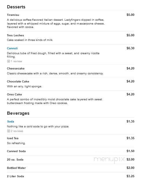 Camila's Pizzeria II - Bensalem, PA menu_pic