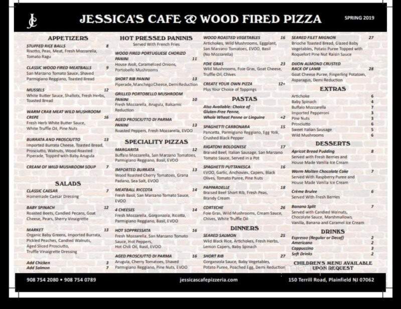 Jessica's Cafe - Plainfield, NJ menu_pic