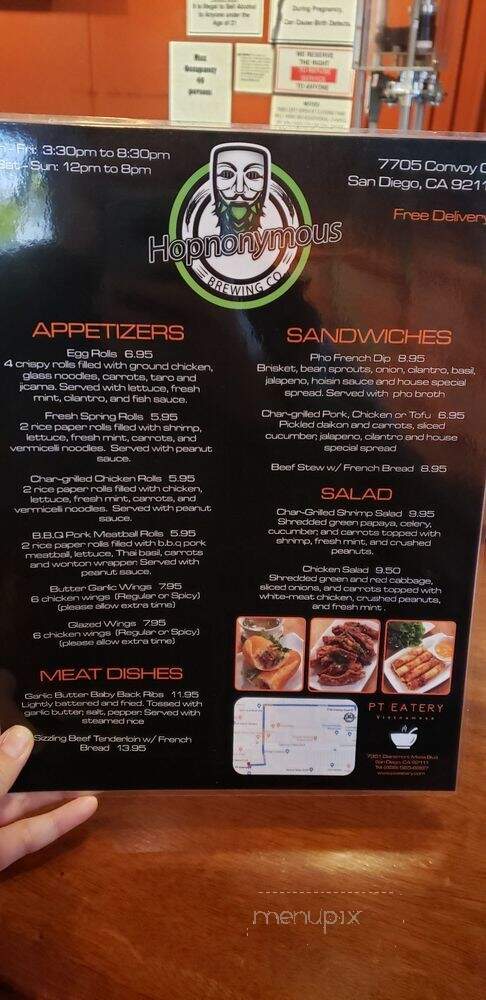 Hopnonymous Brewing - San Diego, CA menu_pic