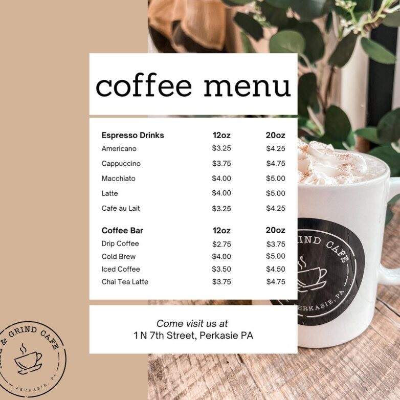 Rise and Grind Cafe - Perkasie, PA menu_pic