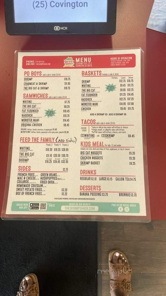 Skrimp Shack - Covington, GA menu_pic